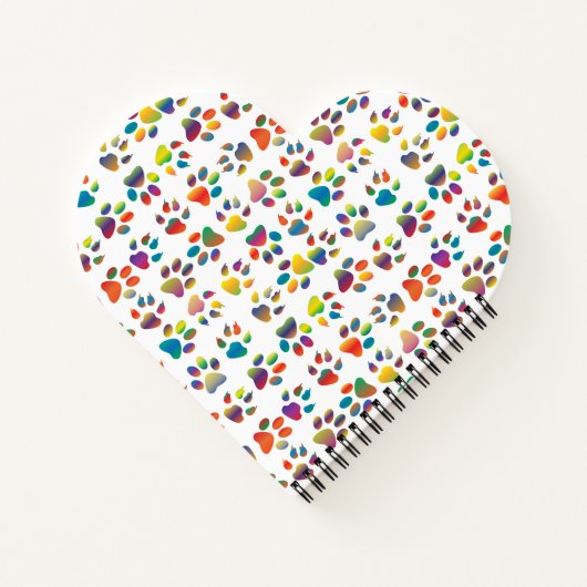 Farbenfrohe Doggie Paws Notebook Notizblock (Rückseite)