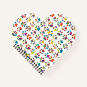 Farbenfrohe Doggie Paws Notebook Notizblock (Vorderseite)