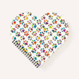 Farbenfrohe Doggie Paws Notebook Notizblock