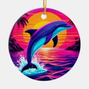 Farbenfrohe Dolphin Ein Paradies für Kletterhexen: Keramik Ornament
