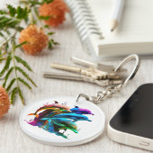 Farbenfrohe Dolphin-Phantastische Aufkleber Schlüsselanhänger (Vorderseite rechts)