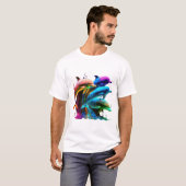 Farbenfrohe Dolphin-Phantastische Aufkleber T-Shirt (Vorne ganz)