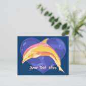 Farbenfrohe Dolphin Postkarte (Stehend Vorderseite)