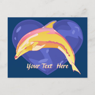 Farbenfrohe Dolphin Postkarte
