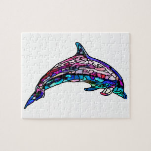 Farbenfrohe Dolphin-Puzzle Puzzle