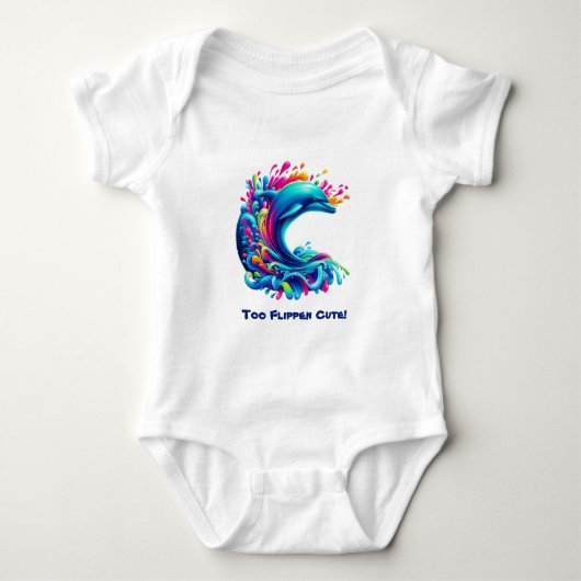 Farbenfrohe Dolphin Splash- Baby Strampler (Vorderseite)