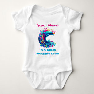 Farbenfrohe Dolphin Splash- Baby Strampler