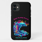Farbenfrohe Dolphin Splash Case-Mate iPhone Hülle (Rückseite)