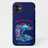 Farbenfrohe Dolphin Splash Case-Mate iPhone Hülle (Rückseite)
