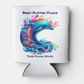 Farbenfrohe Dolphin Splash Dosenkühler (Vorderseite)