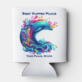 Farbenfrohe Dolphin Splash Dosenkühler (Rückseite)