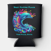 Farbenfrohe Dolphin Splash Dosenkühler (Vorderseite)