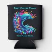 Farbenfrohe Dolphin Splash Dosenkühler (Rückseite)