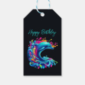 Farbenfrohe Dolphin Splash- Geschenkanhänger (Vorderseite)