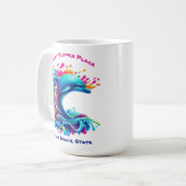 Farbenfrohe Dolphin Splash Kaffeetasse (Vorderseite Links)