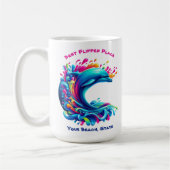 Farbenfrohe Dolphin Splash Kaffeetasse (Links)