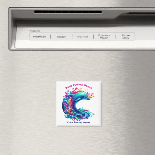 Farbenfrohe Dolphin Splash Magnet (In Situ (Geschirrspüler))