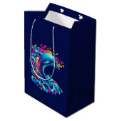 Farbenfrohe Dolphin Splash Mittlere Geschenktüte (Rückseite Schrägansicht)