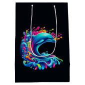 Farbenfrohe Dolphin Splash Mittlere Geschenktüte (Rückseite)