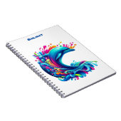 Farbenfrohe Dolphin Splash Notizblock (Rechte Seite)