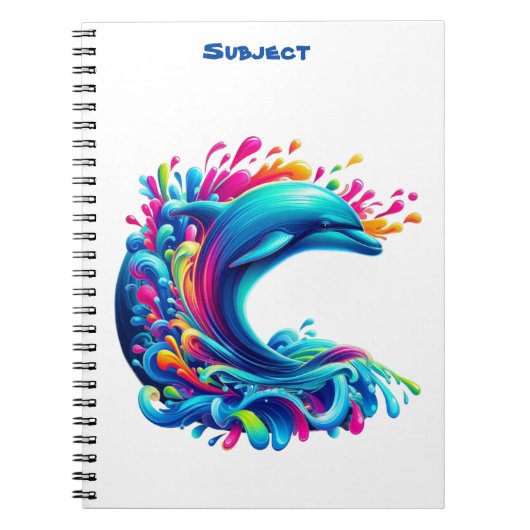 Farbenfrohe Dolphin Splash Notizblock (Vorderseite)