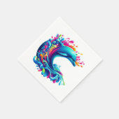 Farbenfrohe Dolphin Splash Serviette (Ecke)