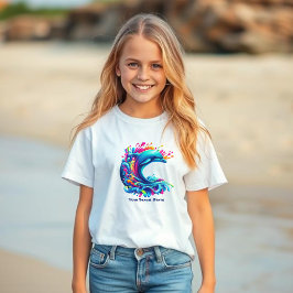 Farbenfrohe Dolphin Splash- T-Shirt