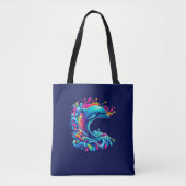 Farbenfrohe Dolphin Splash Tasche (Vorderseite)