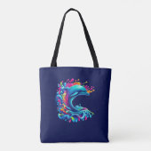 Farbenfrohe Dolphin Splash Tasche (Rückseite)