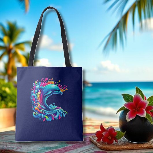 Farbenfrohe Dolphin Splash Tasche