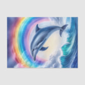 Farbenfrohe Dolphin und Regenbogen-Dekoupage Seidenpapier (Vorderseite)