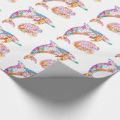 Farbenfrohe Dolphin- und Wave-Print Geschenkpapier (Ecke)