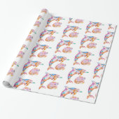 Farbenfrohe Dolphin- und Wave-Print Geschenkpapier (Ungerollt)