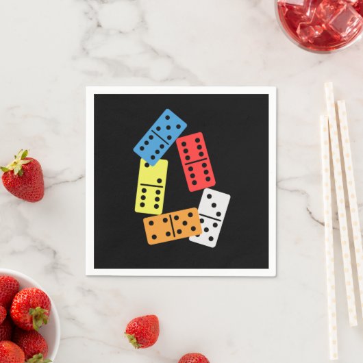Farbenfrohe Domino Dominoes Tiles Puzzler Game-Ges Serviette (Beispiel)