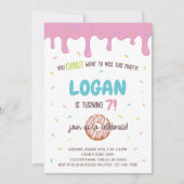 Farbenfrohe Donut und Sprinklen Personalisierter G Einladung (Vorderseite)