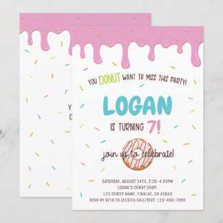 Farbenfrohe Donut und Sprinklen Personalisierter G Einladung