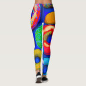 Farbenfrohe Donuts Blue Leggings (Rückseite)