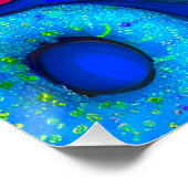 Farbenfrohe Donuts Blue Poster (Ecke)