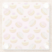 Farbenfrohe Donuts: Handgezogene Wasserfarbe Glasuntersetzer (Rückseite)