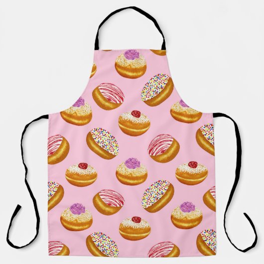 Farbenfrohe Donuts: Handgezogene Wasserfarbe Schürze (Vorderseite)