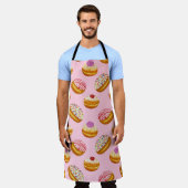 Farbenfrohe Donuts: Handgezogene Wasserfarbe Schürze (Getragen)