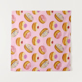 Farbenfrohe Donuts: Handgezogene Wasserfarbe Wandteppich (Vorderseite (Horizontal))