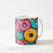 Farbenfrohe Donuts Kaffeetasse (VorderseiteRechts)