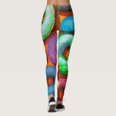Farbenfrohe Donuts Orange Leggings (Rückseite)