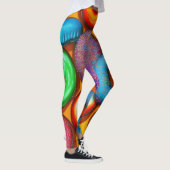 Farbenfrohe Donuts Orange Leggings (Rechts)