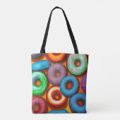 Farbenfrohe Donuts Orange Tasche (Rückseite)