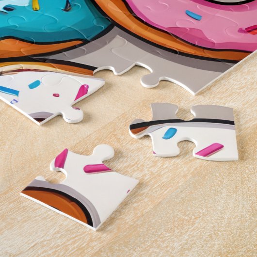 Farbenfrohe Donuts Puzzle (Seite)