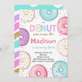 Farbenfrohe Donuts Sprinkle Kindergeburtstag Einla Einladung