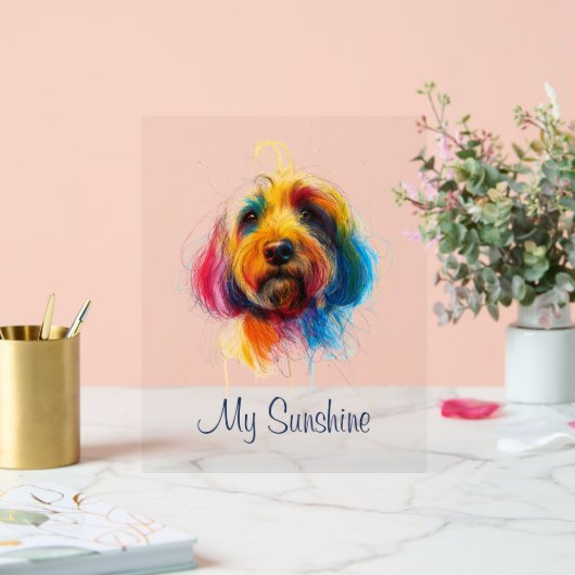 Farbenfrohe Doodle Acrylschild (Hochzeit)