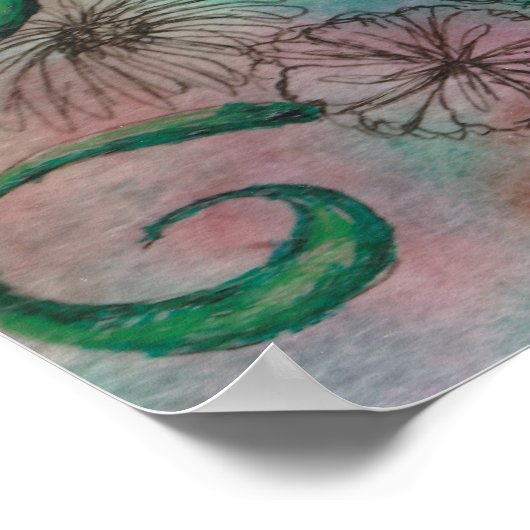 Farbenfrohe Doodle Art Poster (Ecke)